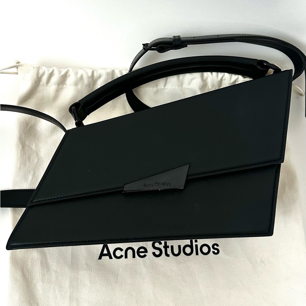 ACNE STUDIOS DISTORTION BLACK LEATHER PURSE LUXURY BAG~Large~ MSRP $1290